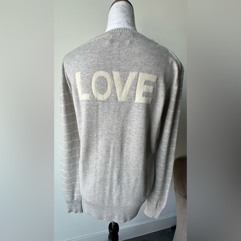 NWOT Michael Stars Grey & White stripe LOVE wool cashmere blend sweater size S